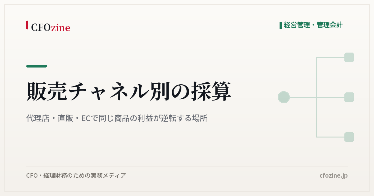 代理店・直販・ECの販売チャネル別採算、同じ商品で利益の順位が入れ替わる理由