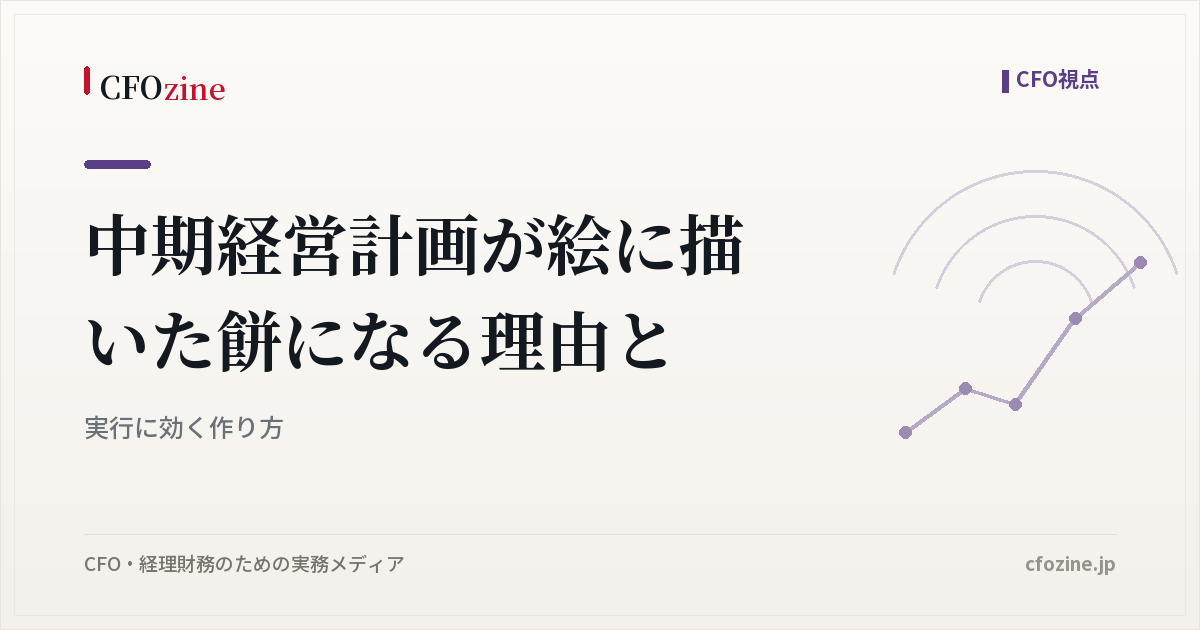 中期経営計画が絵に描いた餅になる理由と、実行に効く作り方