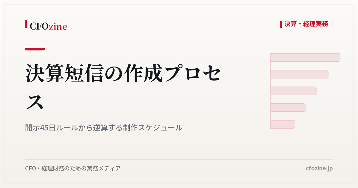 決算短信の作成プロセス：開示45日ルールから逆算する制作スケジュール
