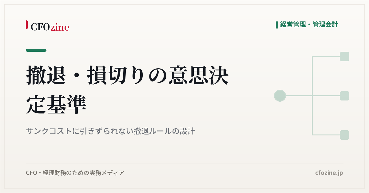 撤退・損切りの意思決定基準：サンクコストに引きずられない撤退ルールの設計