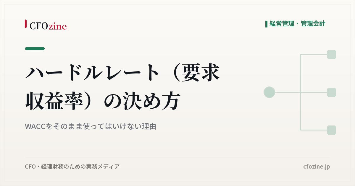 ハードルレート（要求収益率）の決め方：WACCをそのまま使ってはいけない理由