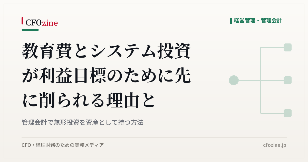 教育費とシステム投資が利益目標のために先に削られる理由と、管理会計で無形投資を資産として持つ方法