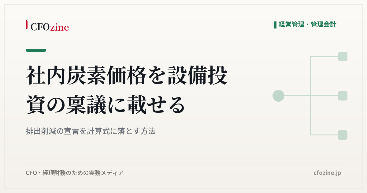 社内炭素価格を設備投資の稟議に載せる、排出削減の宣言を計算式に落とす方法