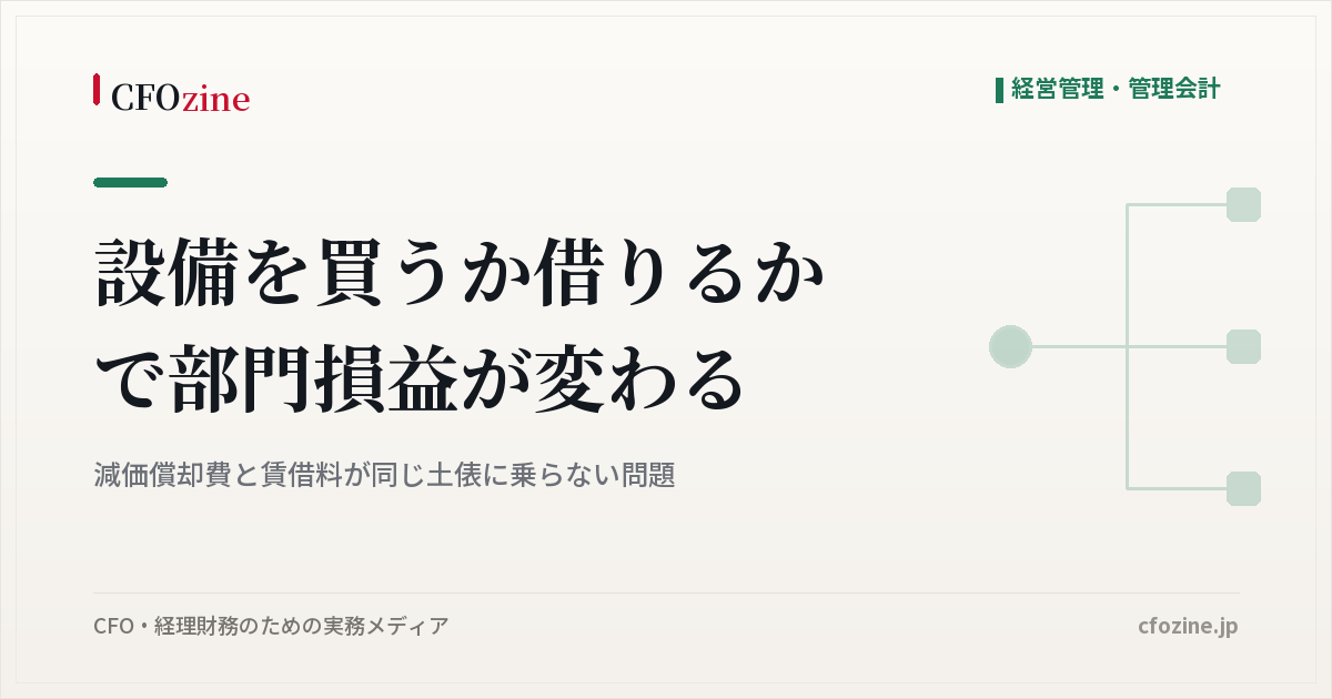 設備を買うかリースで借りるかで部門損益が変わる理由と、資本コストでそろえる方法