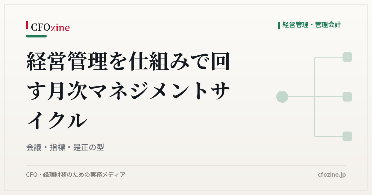 経営管理を仕組みで回す月次マネジメントサイクル：会議・指標・是正の型