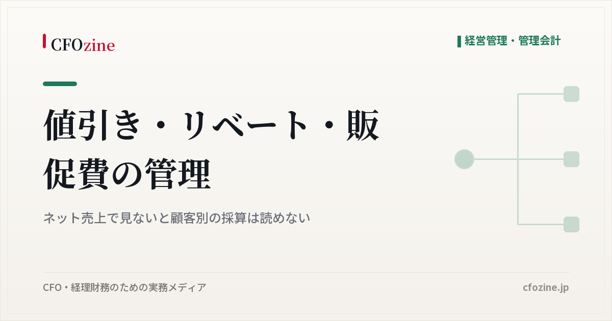 値引き・リベート・販促費の管理：ネット売上で見ないと顧客別の採算は読めない