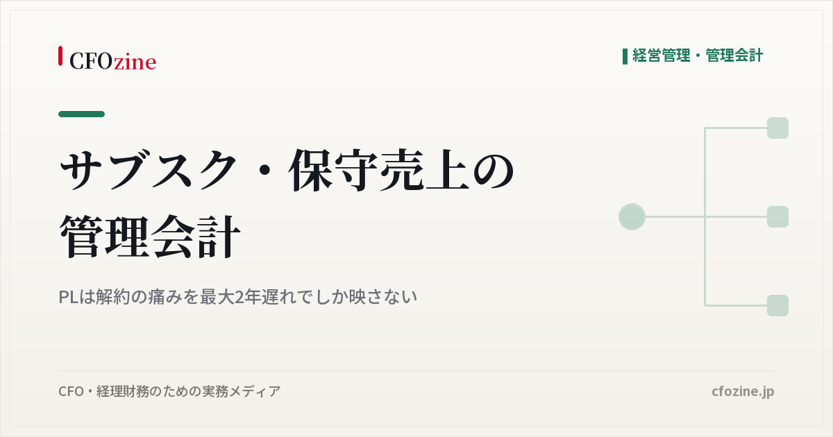 サブスク・保守売上の管理会計|PLは解約の痛みを最大2年遅れでしか映さない