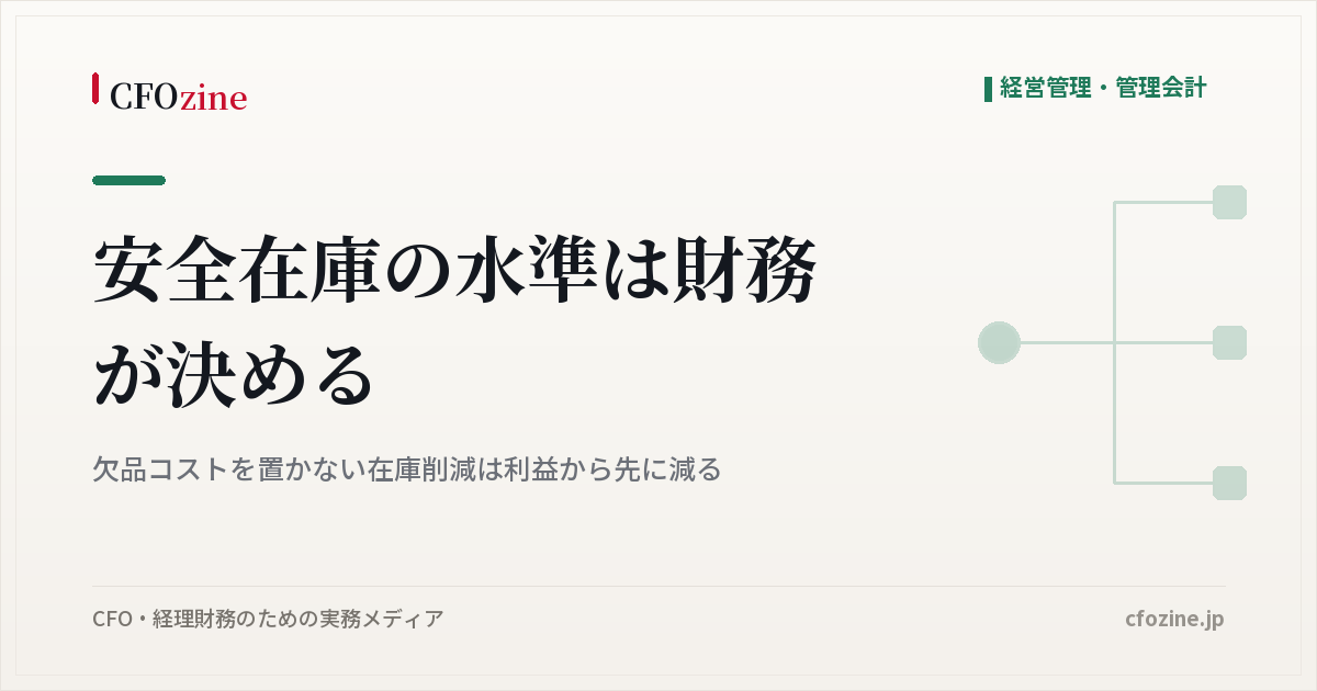 安全在庫の水準は財務が決める｜欠品コストを置かない在庫削減は利益から先に減る