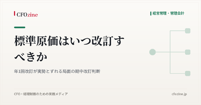 標準原価はいつ改訂すべきか｜年1回改訂が実勢とずれる局面の期中改訂判断